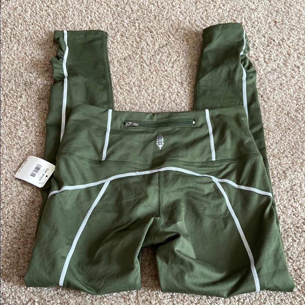 Free People Olive Green High-Waisted Leggings - Picture 12 of 15